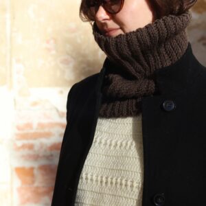 Brown wool crochet neckwarmer