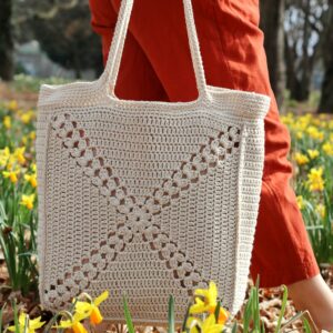 ivory crochet bag, purse, beach bag, summer purse, summer bag, granny squares