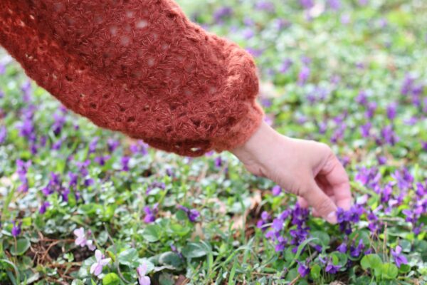 brushed alpaca silk crochet pullover sweater dark orange fall autumn light as a cloud